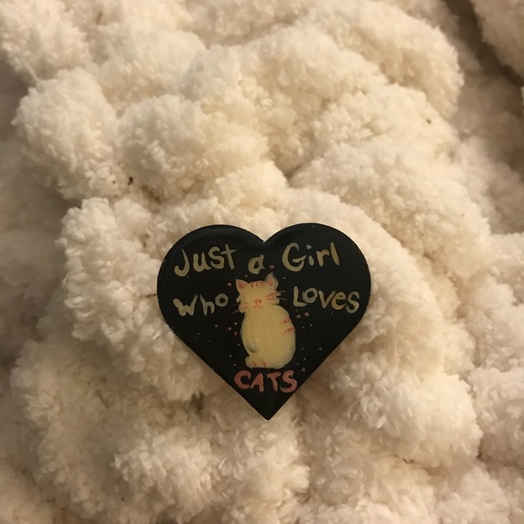 Handmade Jewelry - Just a Girl Who Loves Cats pin